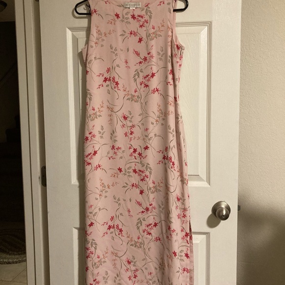 Long sleeveless dress w/beads, lined shear - Picture 1 of 2